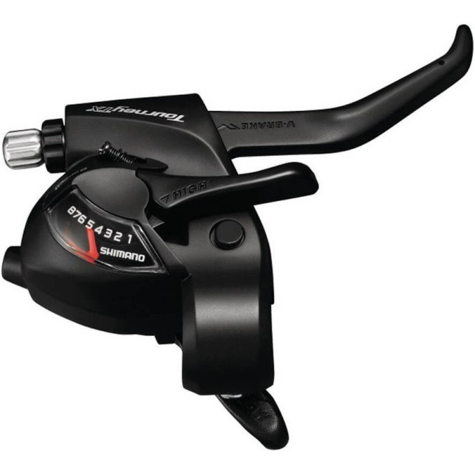 Шифтер тормозная ручка SHIMANO TOURNEY, TX800, 8 скоростей, трос 2050 мм, черный ESTTX800R8AL