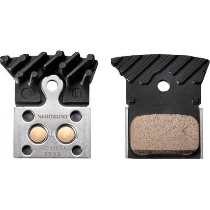Тормозные колодки SHIMANO, для диск т., L04C, металл, с радиатором, пара, с пружин, с шплинтом Y8N398040