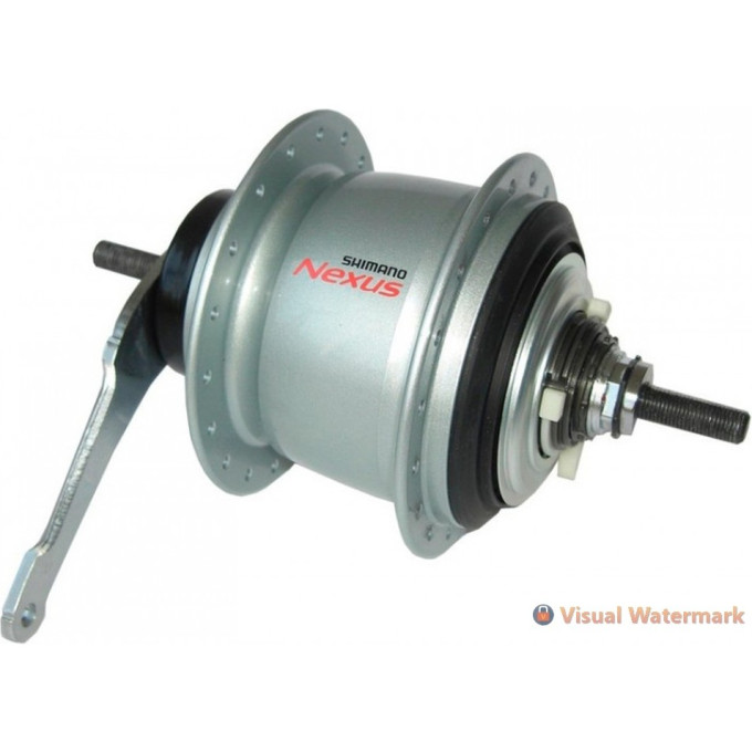 Втулка планетарная SHIMANO NEXUS, C6001, 36 отверстий, 8 скоростей, 132x184 мм, ножной тормоз, серебристый, без упаковки, пыльник KSGC60018CARS
